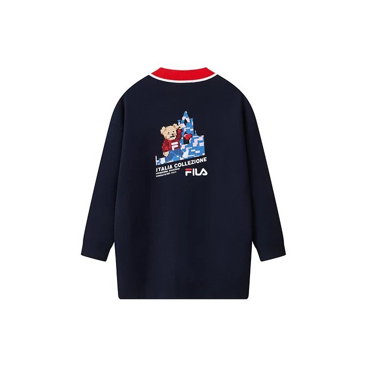Abrigo de punto «Azul marino y rojo»