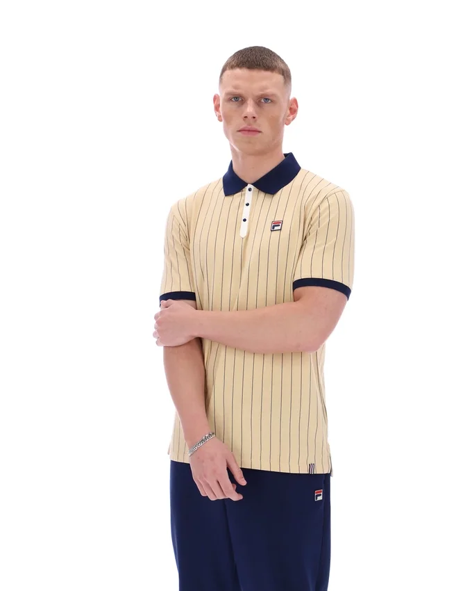 Beige clásico Polo clásico vintage a rayas BB1