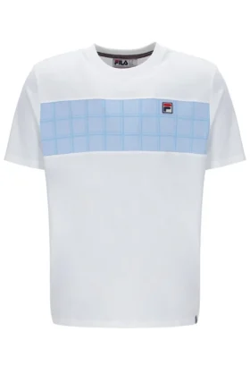 Camiseta blanca «Mano» con paneles cosidos