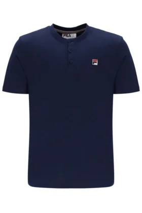 Camiseta con cuello Fila Valentino Essential en azul marino