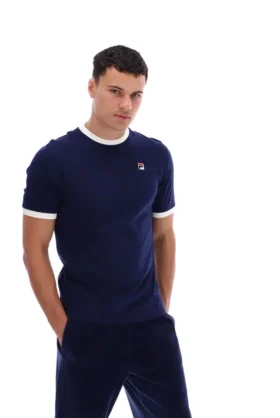 Camiseta con cuello redondo «Marconi Essential» de Fila en azul marino