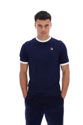Camiseta con cuello redondo «Marconi Essential» de Fila en azul marino