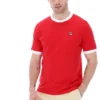 Camiseta con cuello y puños acanalados Marconi Essential en rojo chino