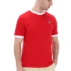 Camiseta con cuello y puños acanalados Marconi Essential en rojo chino