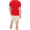 Camiseta con cuello y puños acanalados Marconi Essential en rojo chino