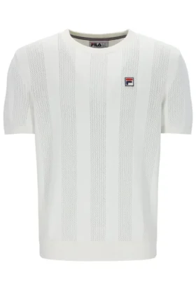 Camiseta Corrado con paneles de punto en color Gardenia