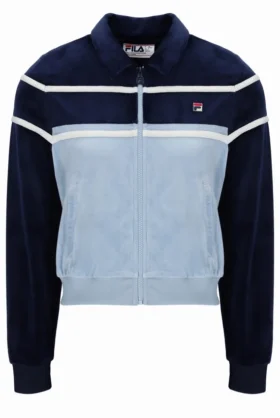 Camiseta corta con cremallera Giovana de Fila en azul marino