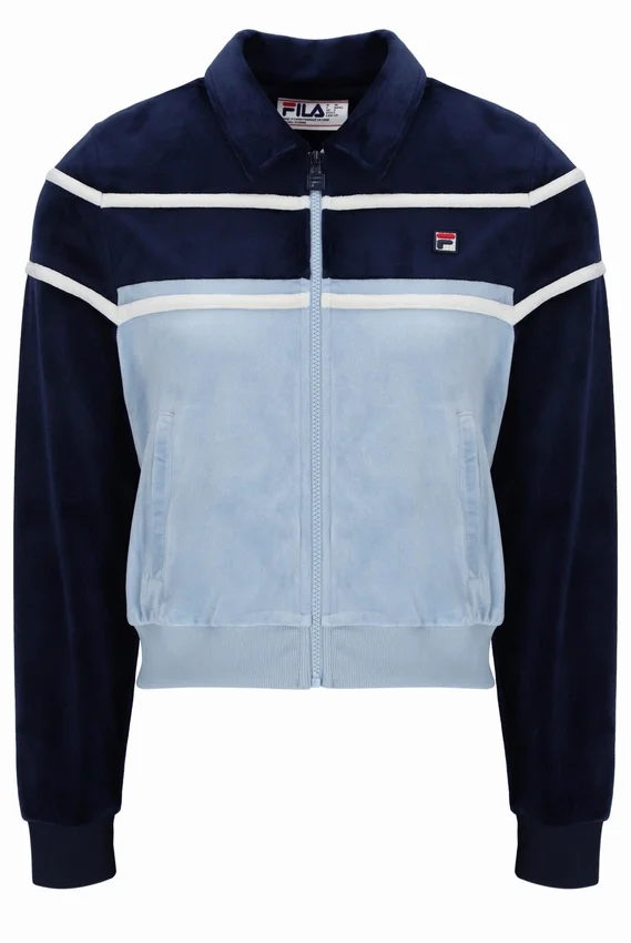 Camiseta corta con cremallera Giovana de Fila en azul marino