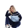 Camiseta corta con cremallera Giovana de Fila en azul marino