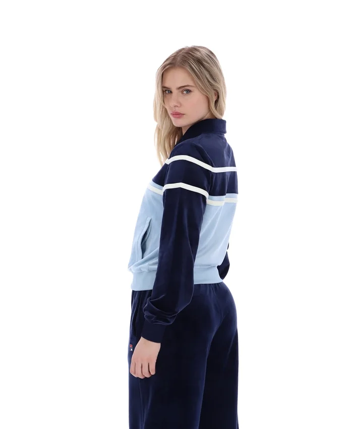 Camiseta corta con cremallera Giovana de Fila en azul marino