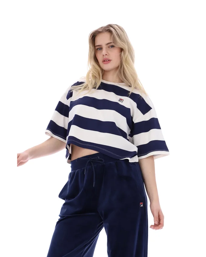 Camiseta corta y holgada «Genoa» de Fila en azul marino