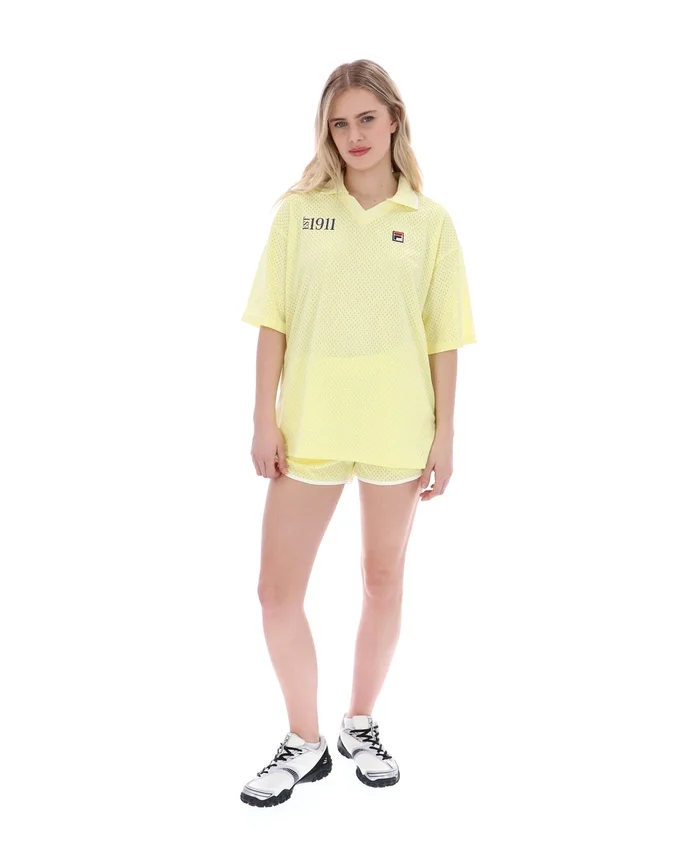 Camiseta de cuello de futbolista Vernazza en amarillo cera