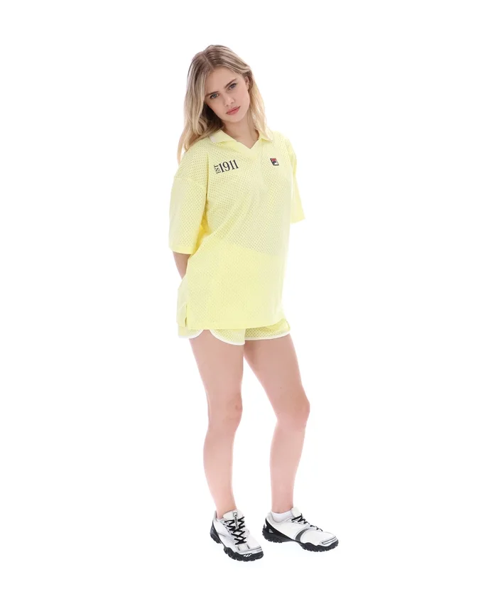 Camiseta de cuello de futbolista Vernazza en amarillo cera