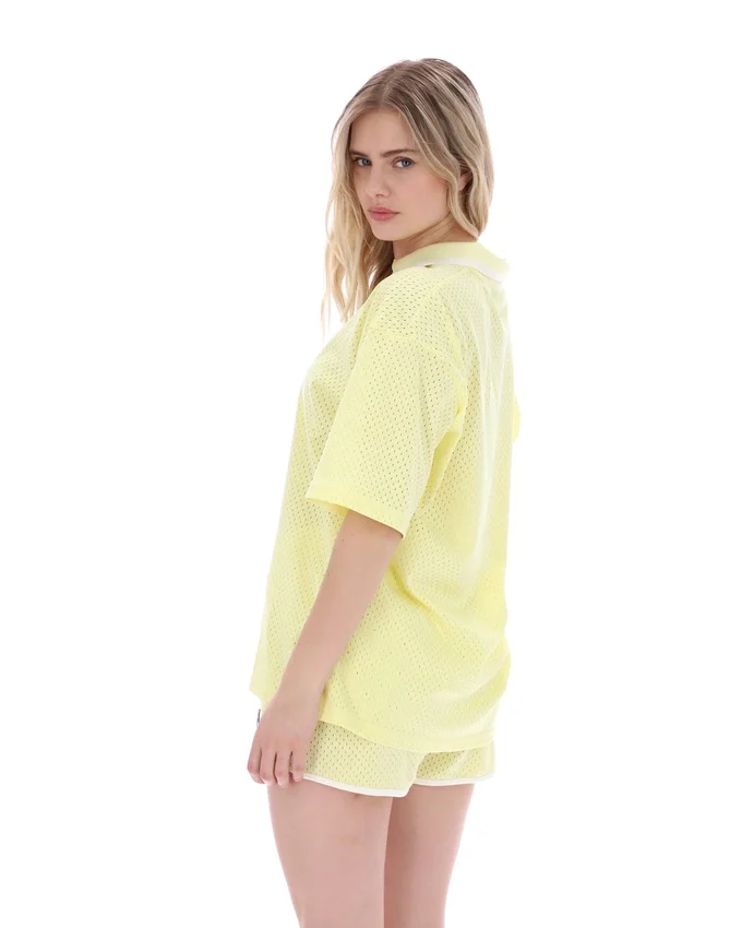 Camiseta de cuello de futbolista Vernazza en amarillo cera