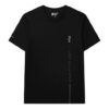 Camiseta de cuello redondo holgada con logo de letras, pantalones cortos, para hombre, negra