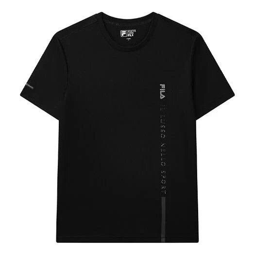 Camiseta de cuello redondo holgada con logo de letras, pantalones cortos, para hombre, negra