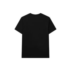 Camiseta de cuello redondo holgada con logo de letras, pantalones cortos, para hombre, negra