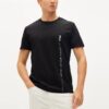 Camiseta de cuello redondo holgada con logo de letras, pantalones cortos, para hombre, negra