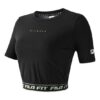 Camiseta de manga corta para yoga y gimnasio con estampado de letras «Negro» en los pantalones cortos