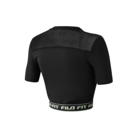 Camiseta de manga corta para yoga y gimnasio con estampado de letras «Negro» en los pantalones cortos