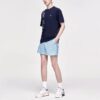 Camiseta de pantalones cortos de punto con letras impresas, azul
