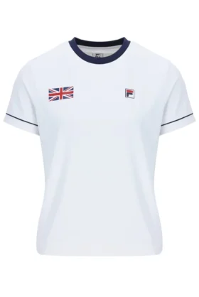 Camiseta de tenis GB para mujer, color blanco