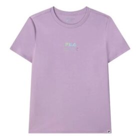 Camiseta deportiva informal de pantalones cortos con estampado del logotipo, color morado