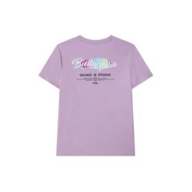 Camiseta deportiva informal de pantalones cortos con estampado del logotipo, color morado
