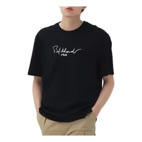 Camiseta deportiva informal de punto transpirable, cuello redondo y pantalones cortos, negros