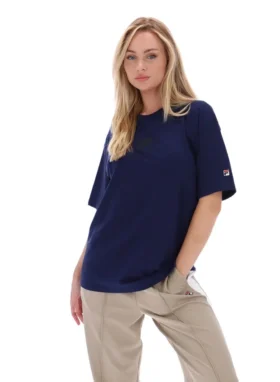 Camiseta estilo boyfriend Cinzia azul marino de Fila