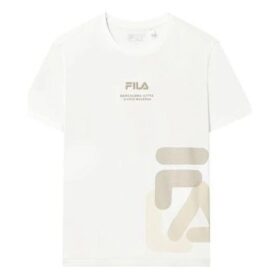 Camiseta holgada con estampado de logotipo «Blanco Beige»