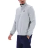 Camiseta Ramy F-Box de color gris jaspeado con cremallera de 1/4 y puños teñidos en hilo
