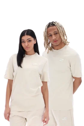 Camiseta unisex de manga corta Benjiman en color avena