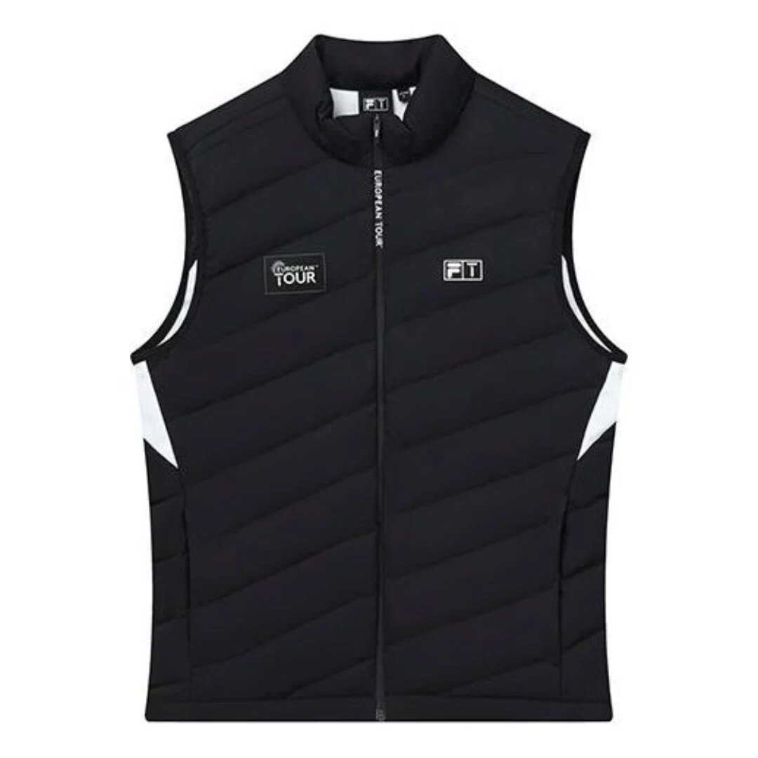 Chaleco sin mangas con cuello alto y estampado deportivo «Black White»