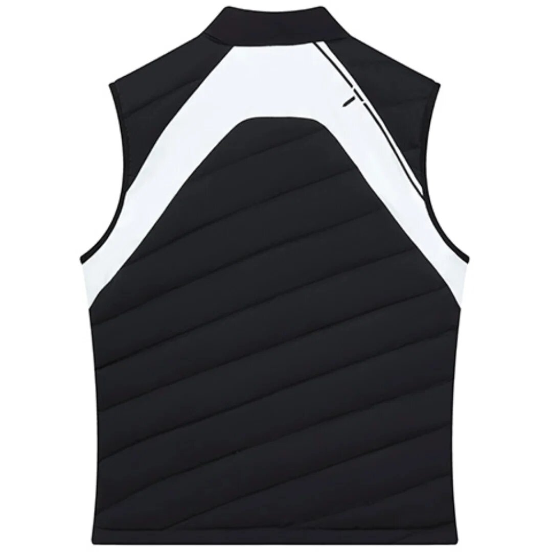 Chaleco sin mangas con cuello alto y estampado deportivo «Black White»