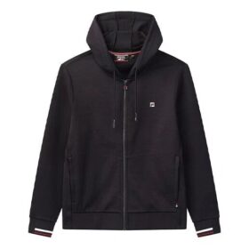 Chaqueta con capucha de punto y logotipo bordado, azul