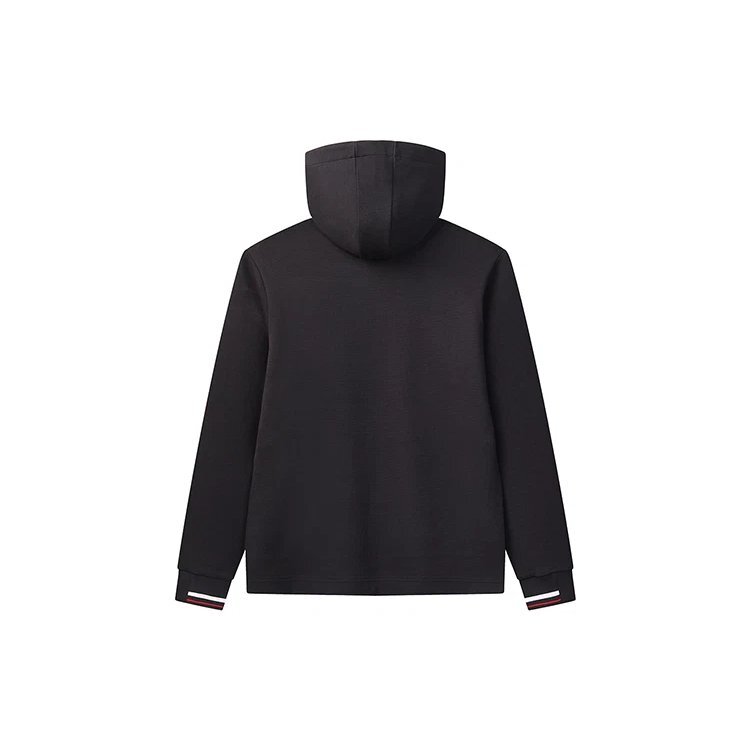 Chaqueta con capucha de punto y logotipo bordado, azul