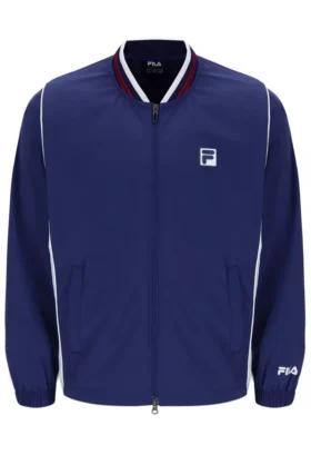 Chaqueta de calentamiento de tenis unisex azul marino