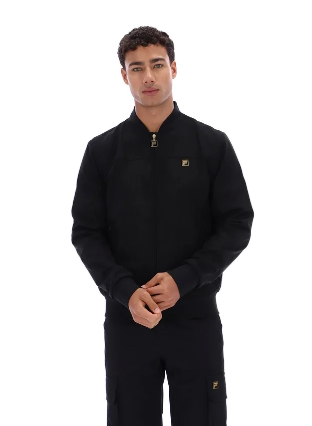 Chaqueta «Dean» negra de ante sintético con cremallera completa