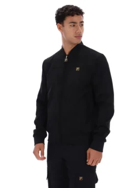 Chaqueta «Dean» negra de ante sintético con cremallera completa