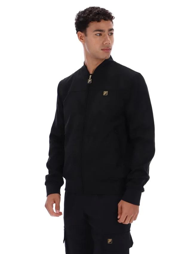 Chaqueta «Dean» negra de ante sintético con cremallera completa
