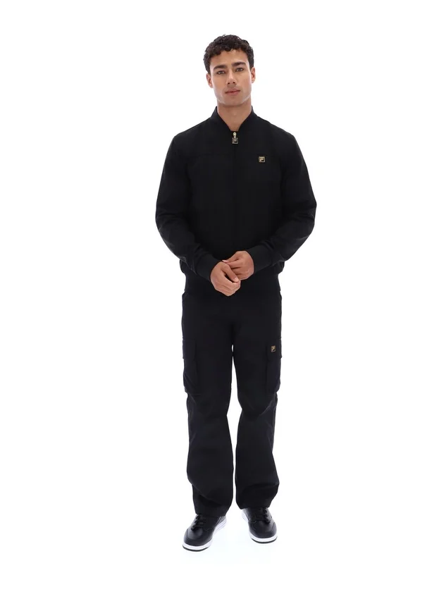 Chaqueta «Dean» negra de ante sintético con cremallera completa