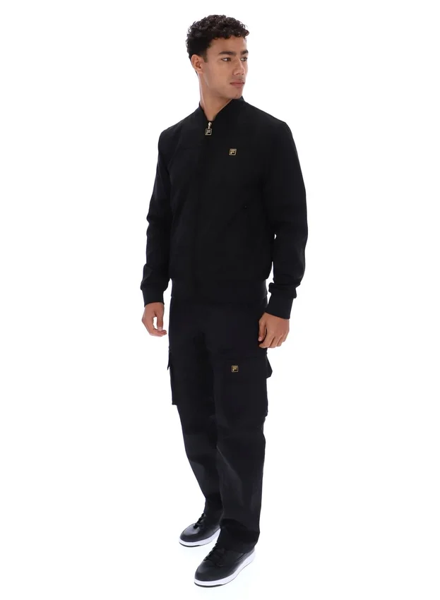 Chaqueta «Dean» negra de ante sintético con cremallera completa