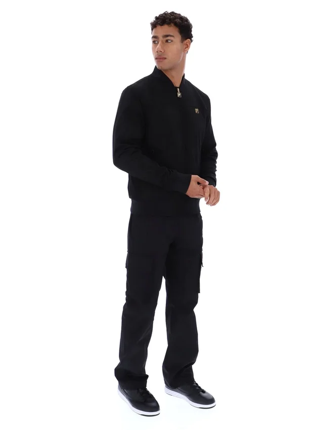 Chaqueta «Dean» negra de ante sintético con cremallera completa