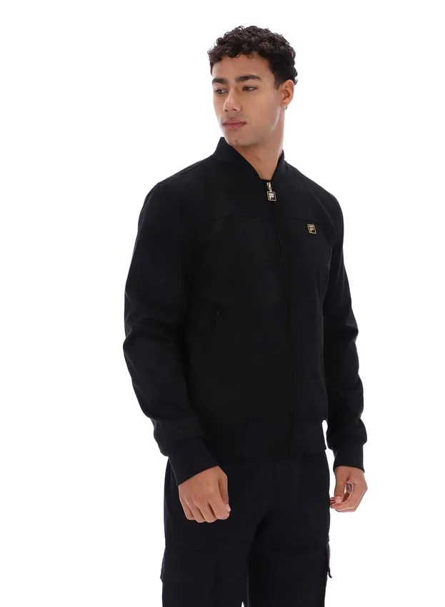 Chaqueta «Dean» negra de ante sintético con cremallera completa