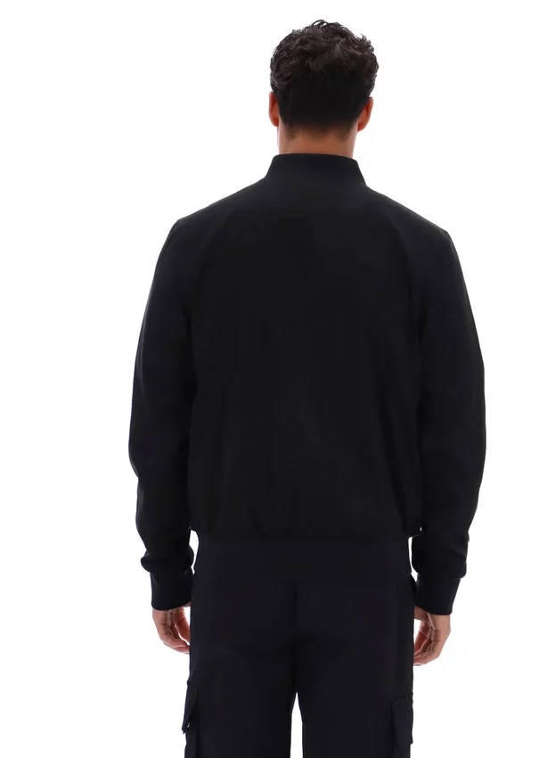 Chaqueta «Dean» negra de ante sintético con cremallera completa