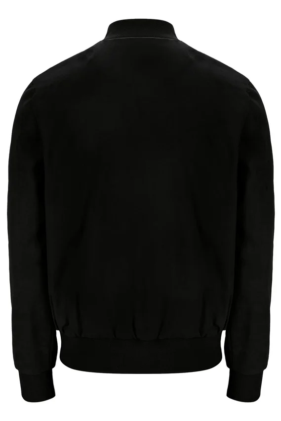 Chaqueta «Dean» negra de ante sintético con cremallera completa