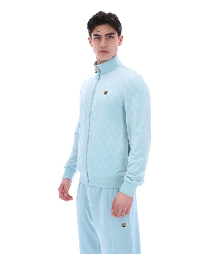 Chaqueta «Hanay» con relieve de rombos en azul Sterling