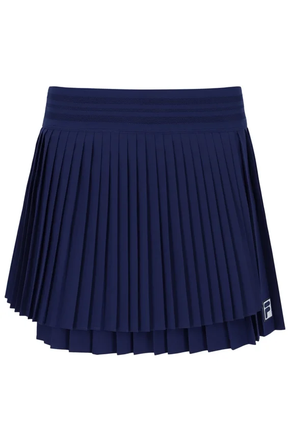 Falda de tenis cruzada plisada para mujer en azul marino
