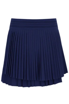 Falda de tenis cruzada plisada para mujer en azul marino